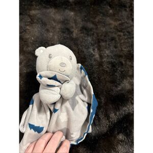 Baby Essentials Bear Lovey Blue & Gray Clouds Trees Mountains Security Blanket
